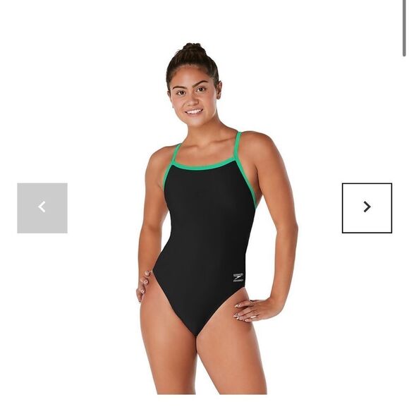 Women's Solid Flyback Training One Piece Black/ Green Endurance+ 14/40 - Picture 1 of 6